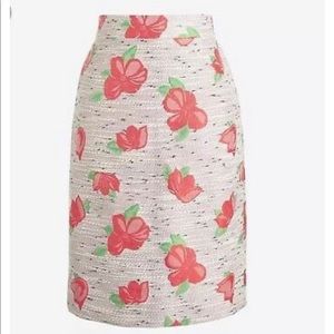 NWOT J. Crew Tweed Floral Pencil Skirt